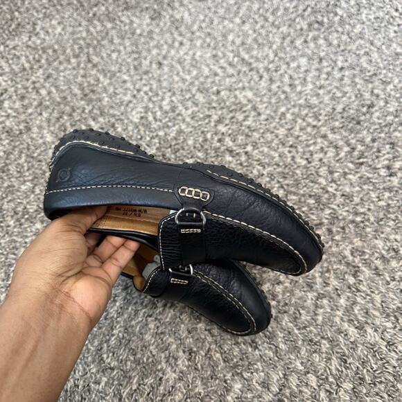 Born Black Leather Loafers Driving Slip On Shoes Women's Size US 6.5 Comfort - Picture 6 of 9